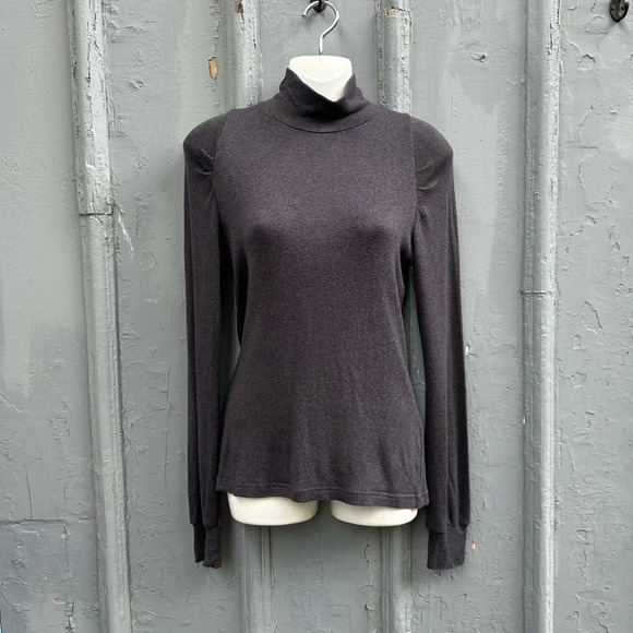 Allison Wonderland Pillar Grey Sleeve Detail Modal Turtleneck, size  6 - Picture 1 of 9
